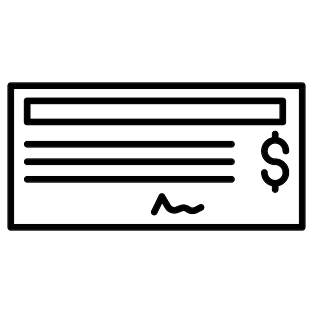Ilustración del vector de pago del cheque