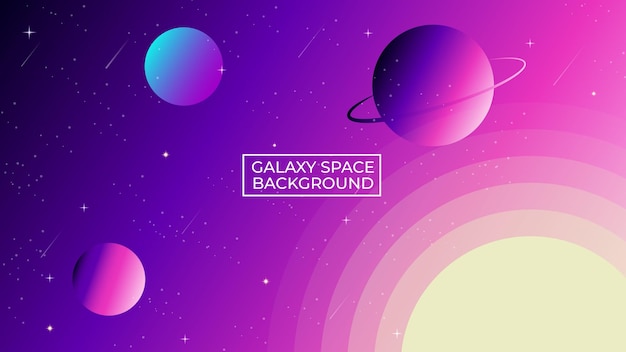 Ilustración de vector de paisaje de planeta espacial galaxia fondo espacial con lugar para texto