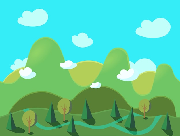 Ilustración de vector de paisaje transparente de vector de fondo de juego