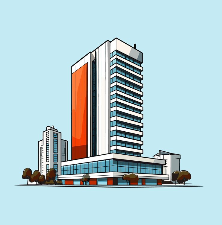 Ilustración de vector de paisaje urbano moderno Un horizonte de ciudad dinámico