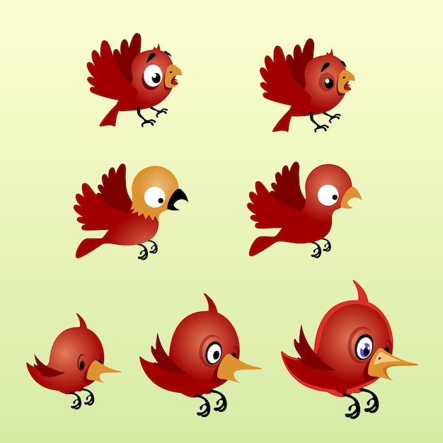 Vector ilustración de vector de pajaritos rojos