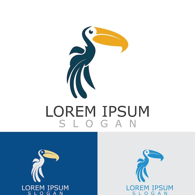 Ilustración de vector de pájaro de imagen de diseño de logotipo simple de tucán