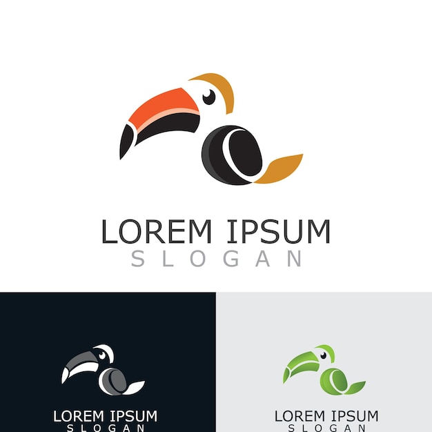 Ilustración de vector de pájaro de imagen de diseño de logotipo simple de tucán
