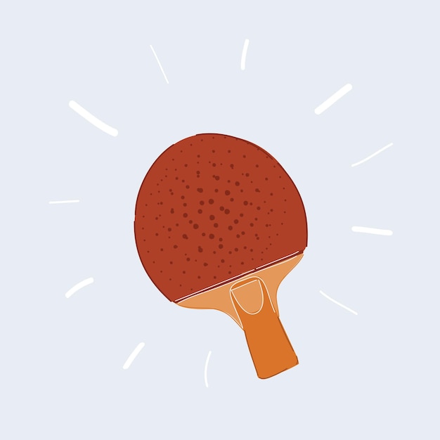 Vector ilustración de vector de paleta de ping pong sobre fondo blanco