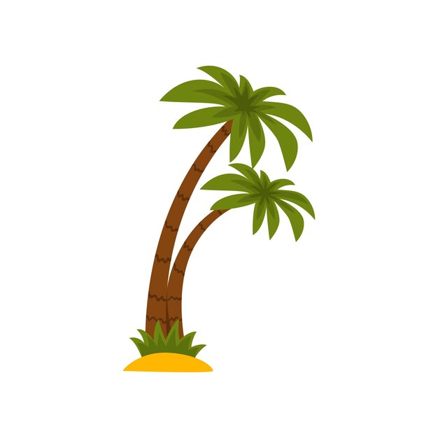 Ilustración de vector de palmeras tropicales sobre un fondo blanco