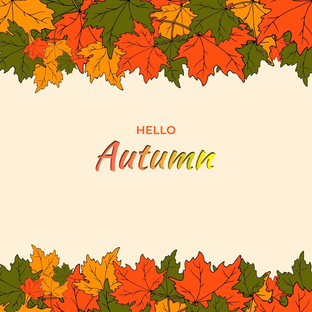 Ilustración de vector de una pancarta de otoño con la inscripción