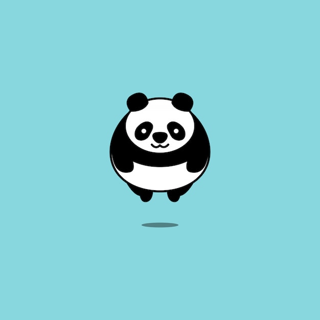 Ilustración de vector de panda gorda volando