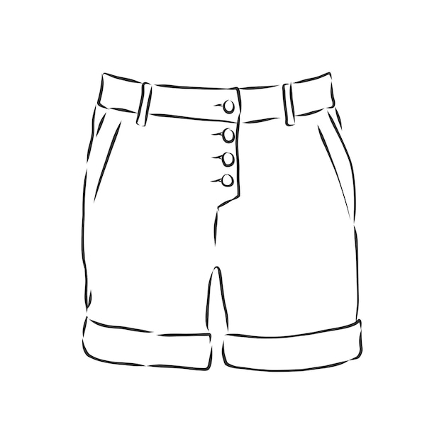 Ilustración de vector de pantalones cortos Ropa casual pantalones cortos ilustración de dibujo vectorial