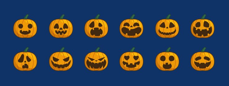 Ilustración de vector de paquete de colección de calabaza final completa