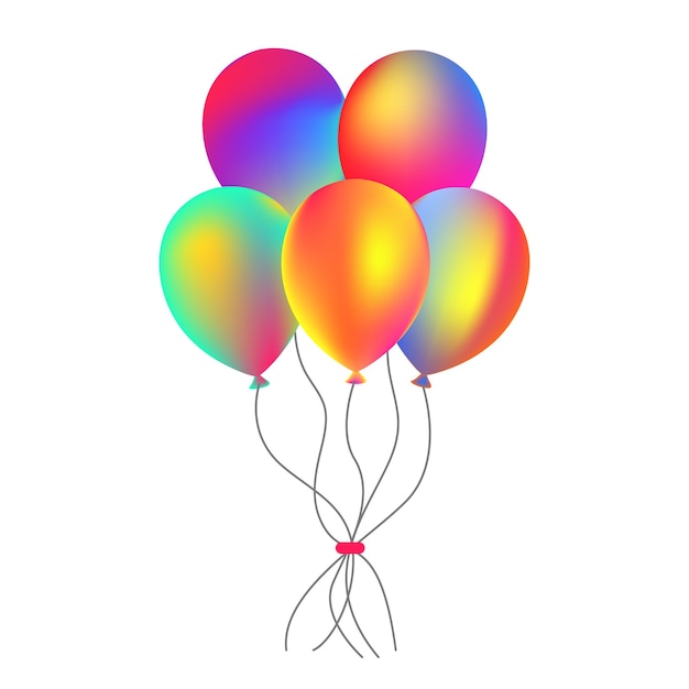 Ilustración de vector de paquete de globos de colores para elemento de diseño