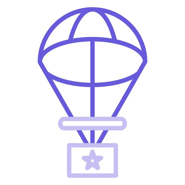 Ilustración del vector de paracaídas del ejército