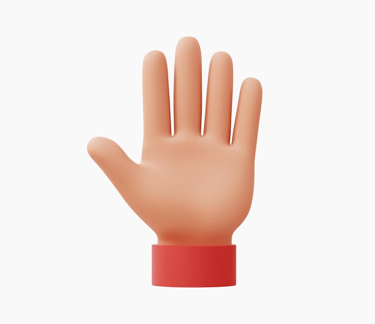 Vector ilustración de vector de parada como la mano de la palma abierta 3d realista