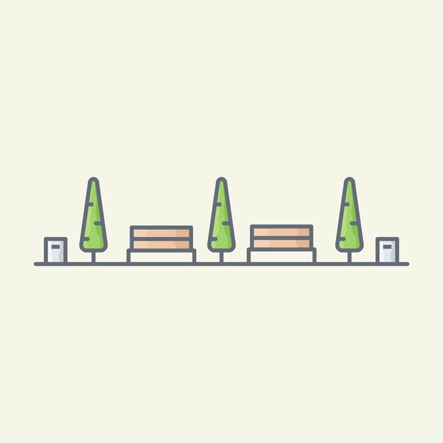 Ilustración de vector de parque de la ciudad