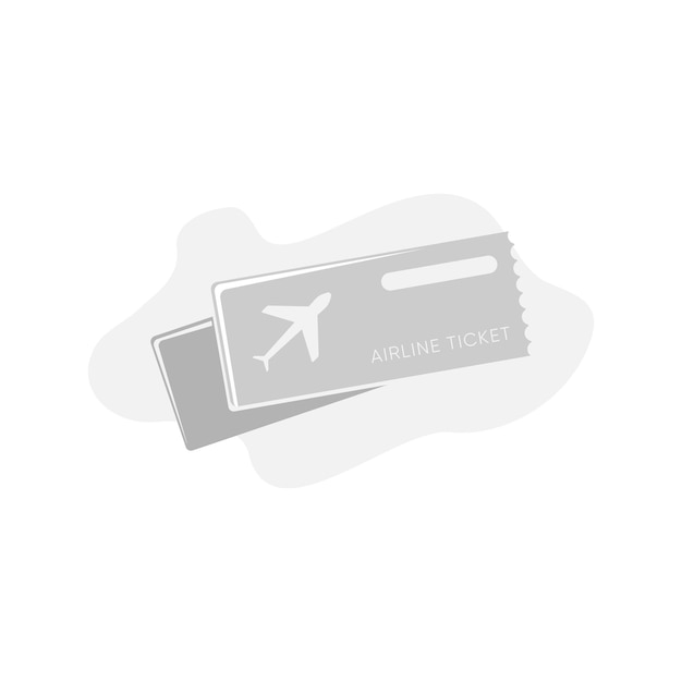 Ilustración de vector de pasaporte y billete de avión icono relacionado con el turismo concepto de vacaciones y vacaciones
