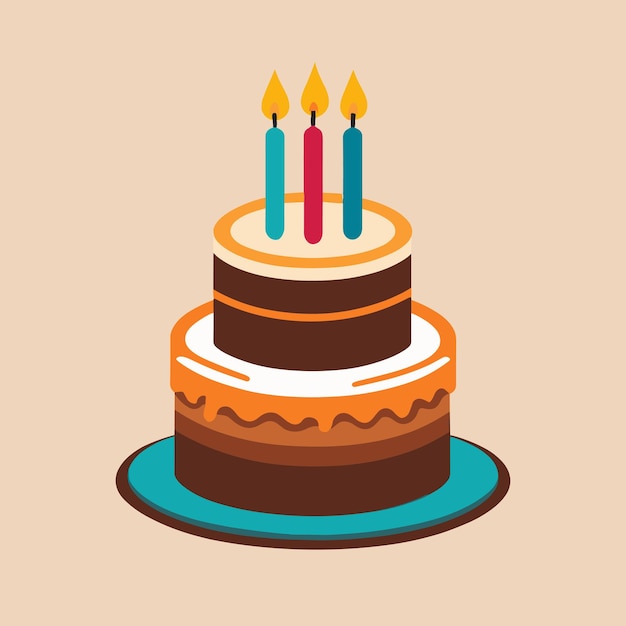 Ilustración de vector de pastel de cumpleaños