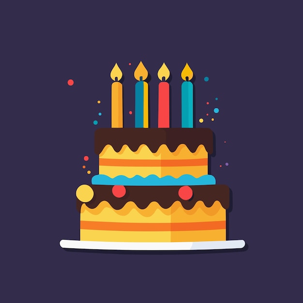Ilustración de vector de pastel de cumpleaños