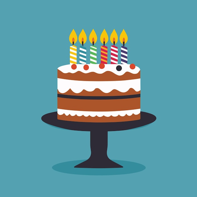 Ilustración de vector de pastel de cumpleaños