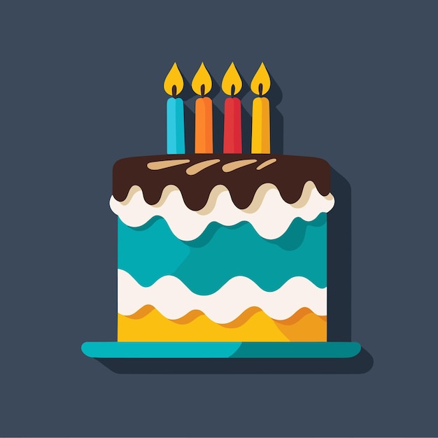 Ilustración de vector de pastel de cumpleaños