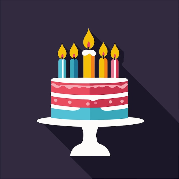 Ilustración de vector de pastel de cumpleaños
