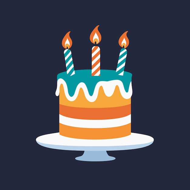 Ilustración de vector de pastel de cumpleaños