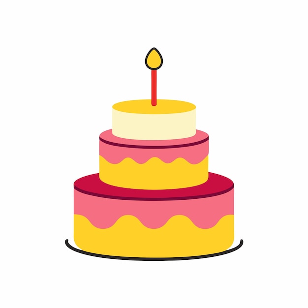 Ilustración de vector de pastel de cumpleaños