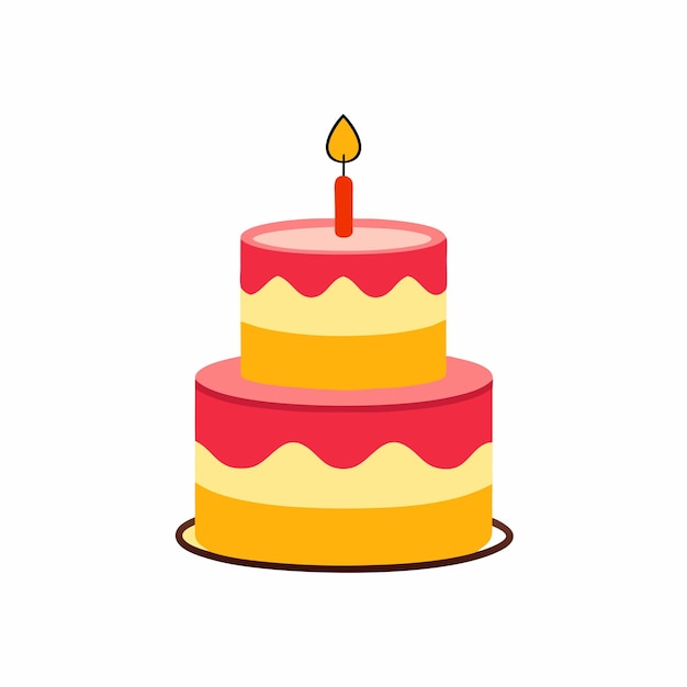 Ilustración de vector de pastel de cumpleaños