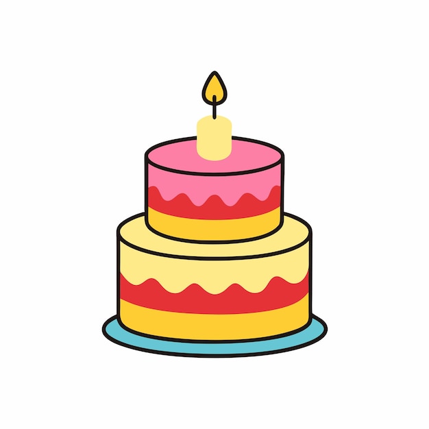 Ilustración de vector de pastel de cumpleaños