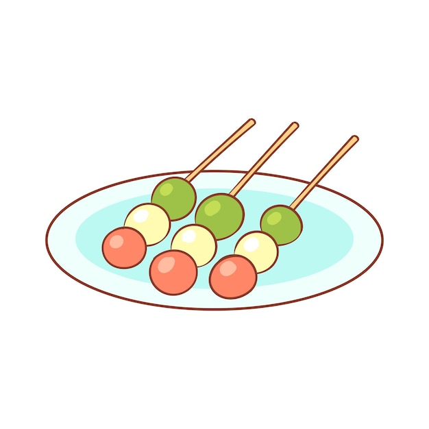 Ilustración de vector de pastel de dango