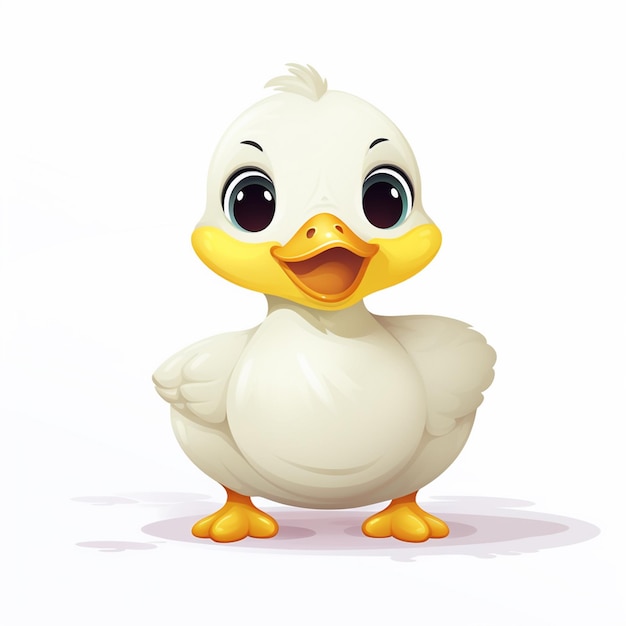 ilustración vector pato animal pájaro de dibujos animados aislado diseño lindo dibujo gráfico blanco