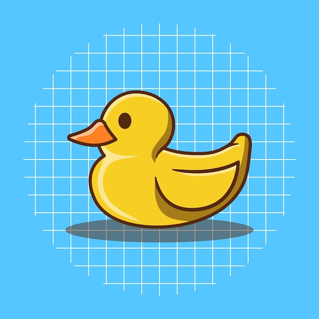 Ilustración de vector de pato de juguete en estilo de dibujos animados