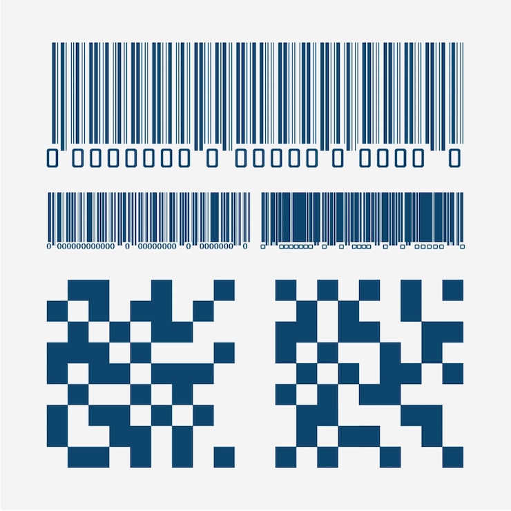 Vector ilustración de vector de patrón de código de barras y código qr