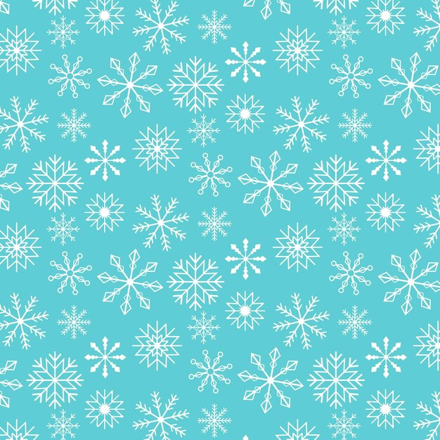 Ilustración de Vector de patrón de copo de nieve sin costuras