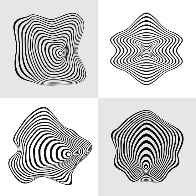 Ilustración de vector de patrón sin costura licuado ondulado moderno de líneas fluidas abstractas