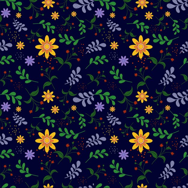 Ilustración de vector de patrón de flor hermosa