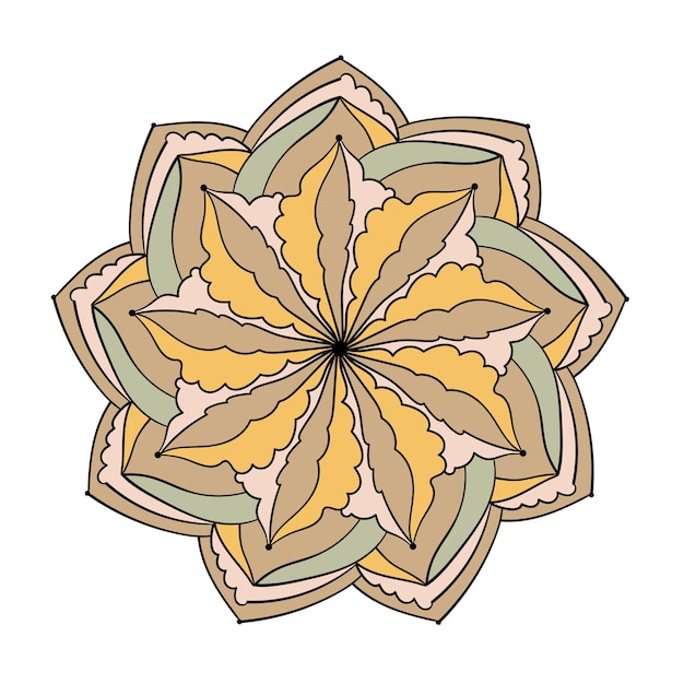 Ilustración de vector de patrón de mandala abstracto Ornamento brillante Elemento de diseño gráfico