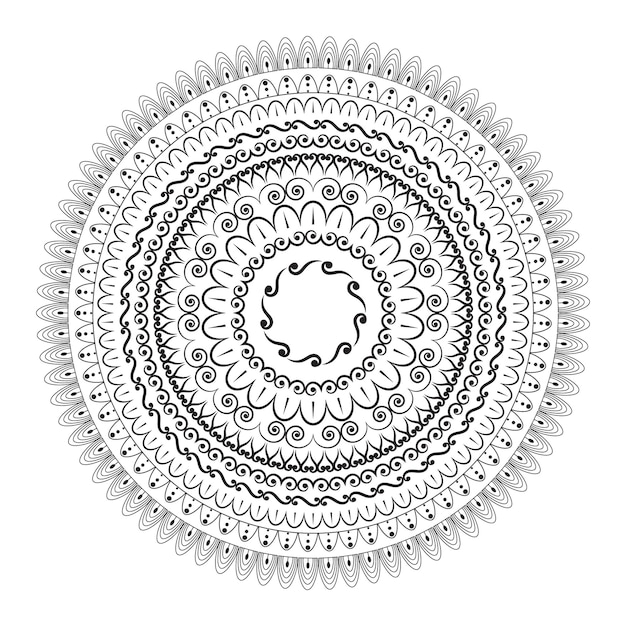 Ilustración de vector de patrón de mandala de estilo de tatuaje de círculo polinesio