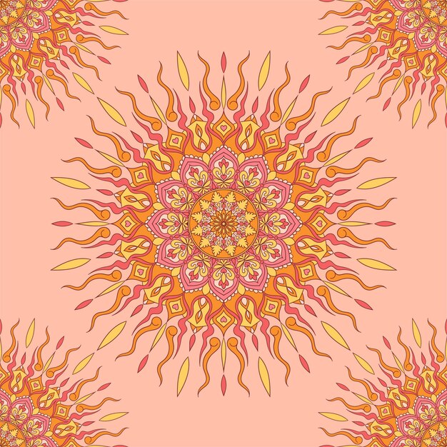 Ilustración de vector de patrón de mandala de flores