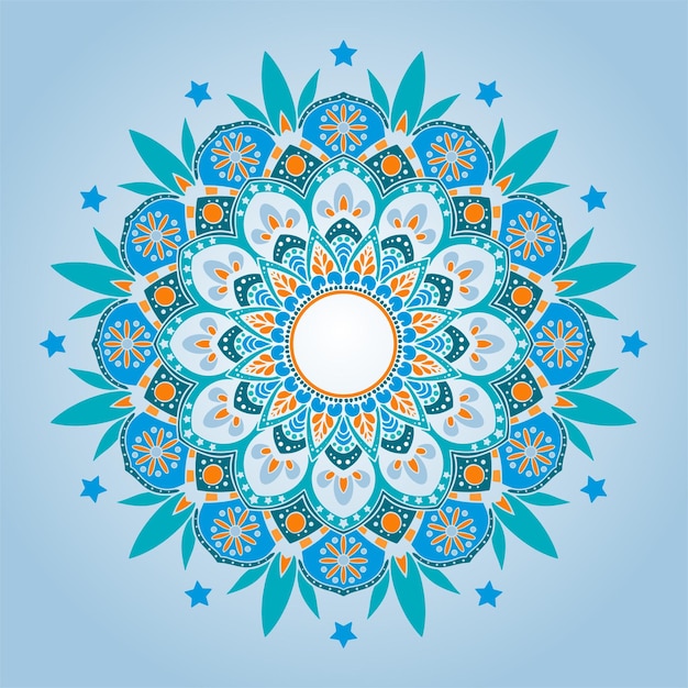 Ilustración de vector de patrón de mandala de flores