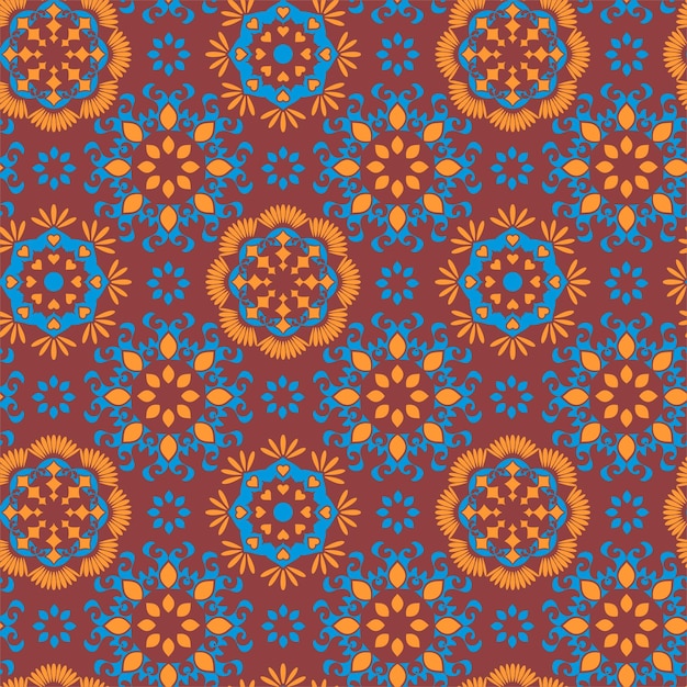 Ilustración de vector de patrón de mandala de flores