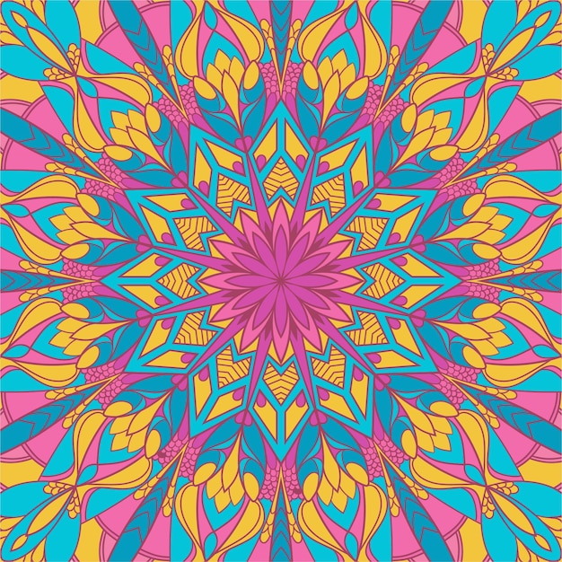 Vector ilustración de vector de patrón de mandala de flores