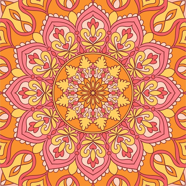 Ilustración de vector de patrón de mandala de flores