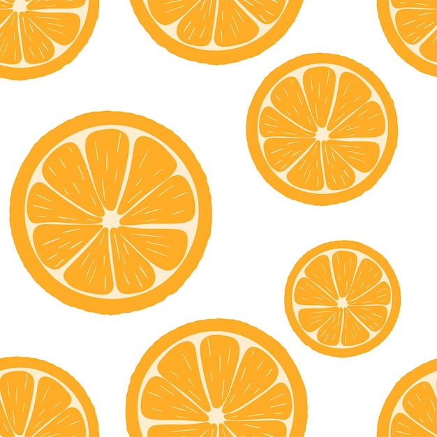 Ilustración de vector de patrón de naranjas jugosas