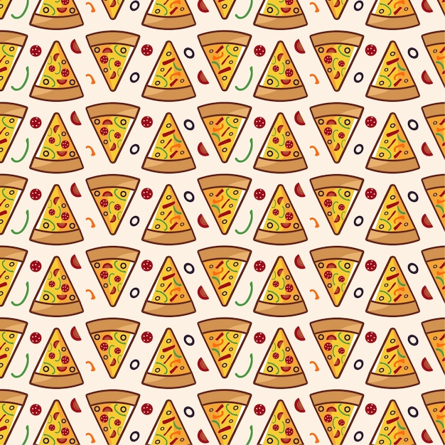 Ilustración de vector de patrón de pizza