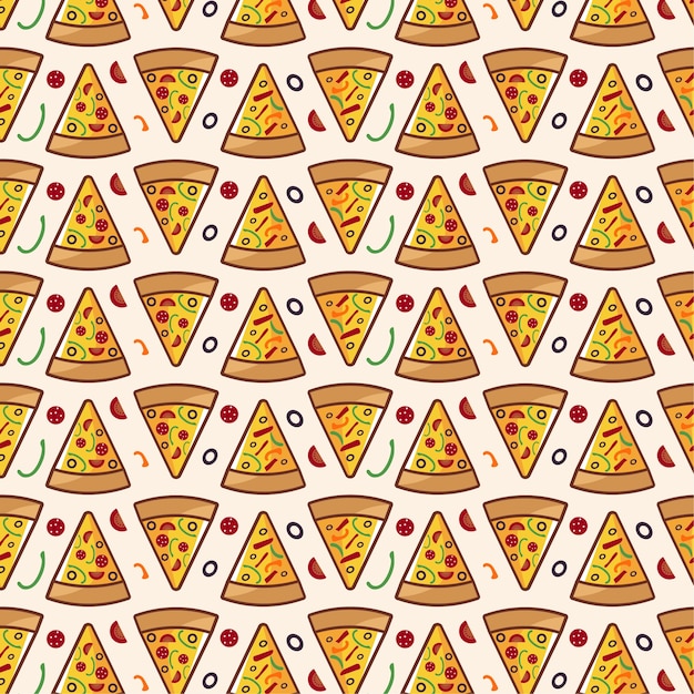 Ilustración de vector de patrón de pizza