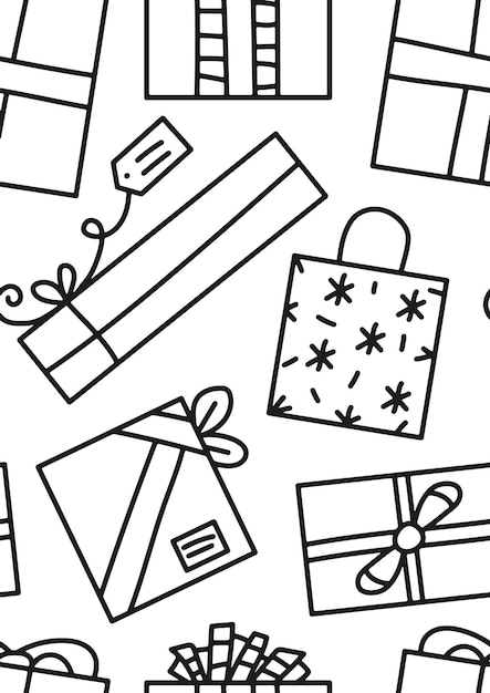 Ilustración de vector de patrón de regalos perfecta