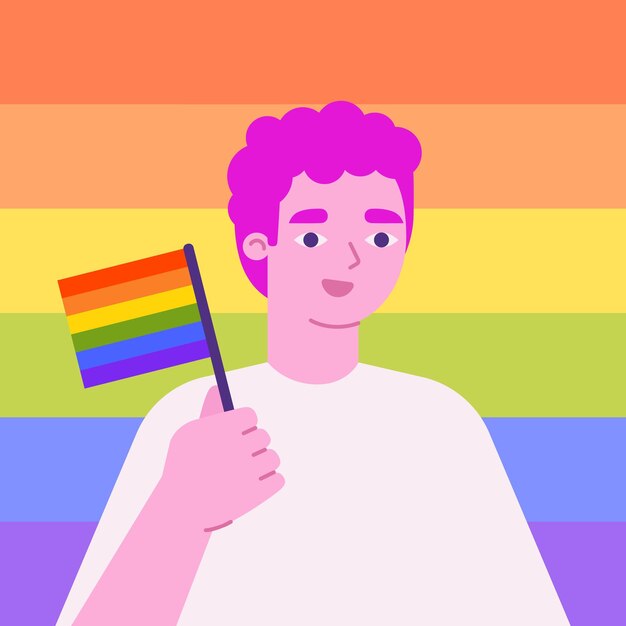 Ilustración de vector de patrones sin fisuras de bandera de arco iris de orgullo en forma de corazón