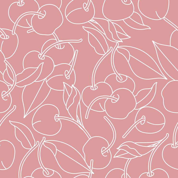 Ilustración de vector de patrones sin fisuras con cereza Diseño abstracto vintage para decoración de interiores de tela de cubierta de papel