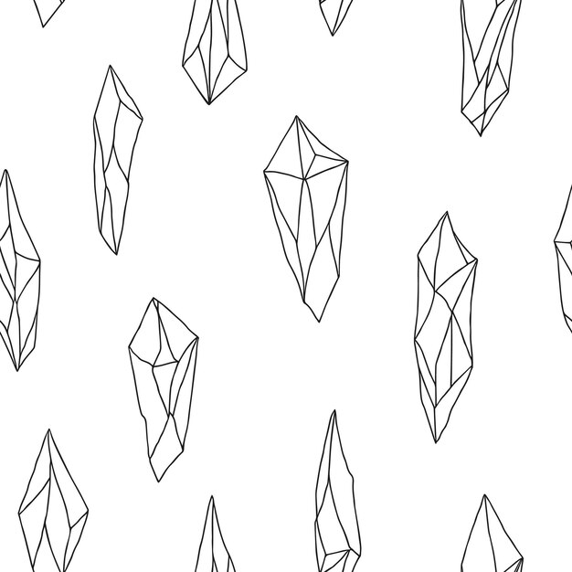 Ilustración de vector de patrones sin fisuras de cristal o mineral natural
