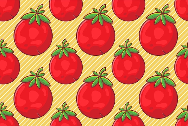 Ilustración de vector de patrones sin fisuras de fruta de tomate