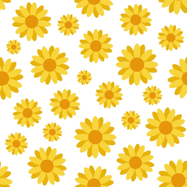 Ilustración de vector de patrones sin fisuras de girasol